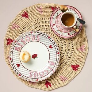 Anthropologie Handwoven Heart Placemat